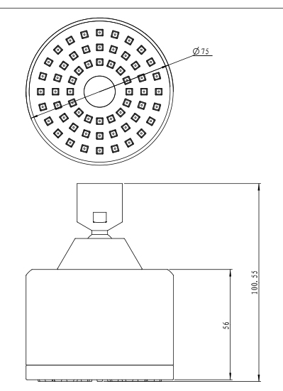 pevná sprcha samočistící RUP/141,0