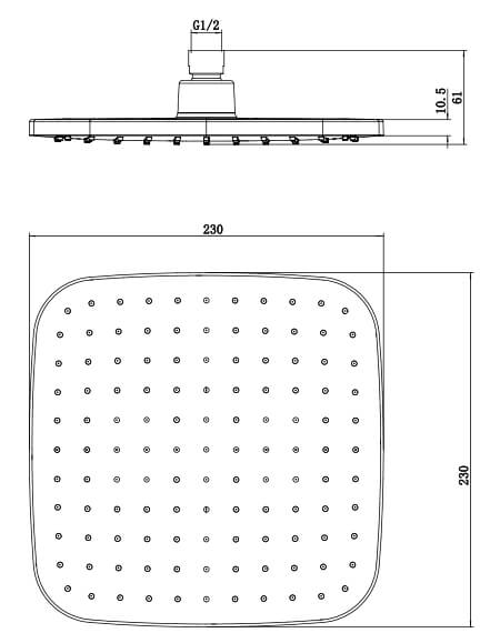Pevná sprcha RUP/580,0