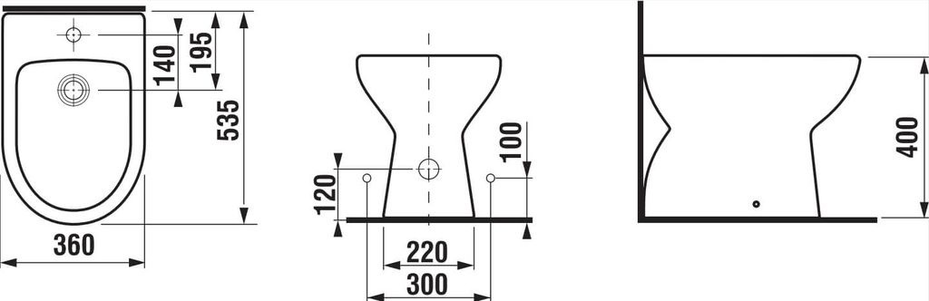 LYRA PLUS stojící bidet H8323800003041