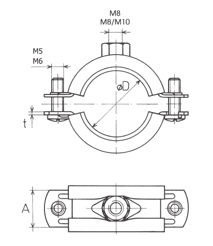 Objímka LUPsE 2", 60-64 mm dvojdílná