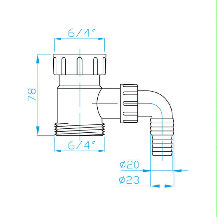 Sifonový mezikus 6/4" pro pračku EMMP660