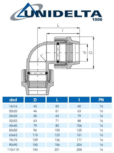 PE koleno 90° 20