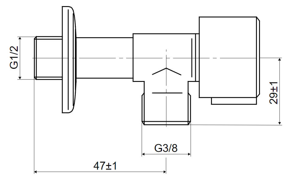 Rohový ventil 1/2"x3/8" s keramickým vrš...