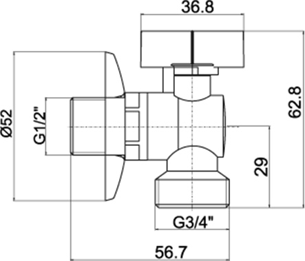 Pračkový ventil 1/2"x3/4" se zpětnou kla...