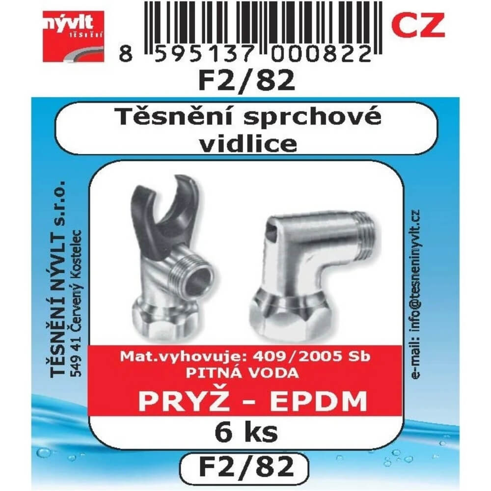 Těsnění sprchové vidlice EPDM 6 ks F2/82