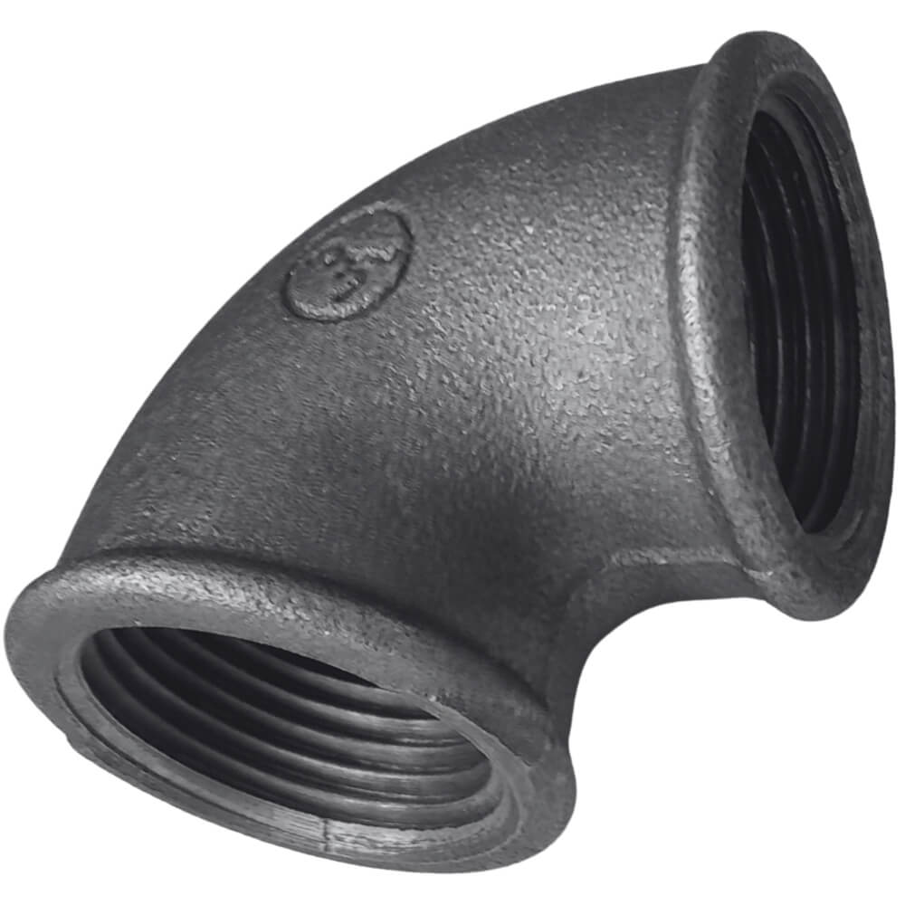 Černé koleno 3/4" FF litinové