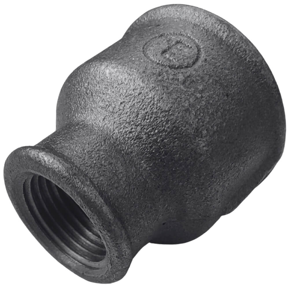 Černý nátrubek 1"x1/2" FF redukovaný litinový