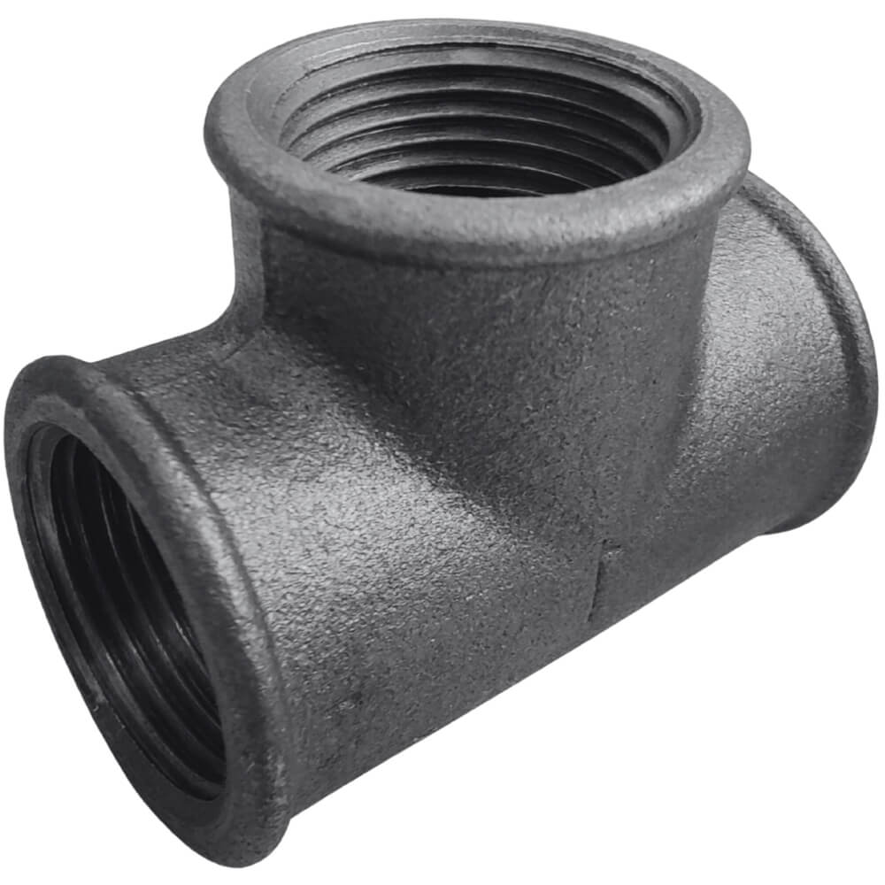 Černý T-kus 3/4" FFF litinový