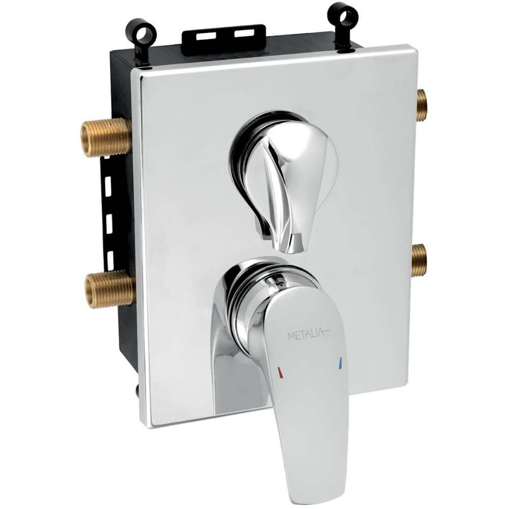 Podomítková baterie Metalia BOX57052R,0 s boxem 2 vývody, chrom