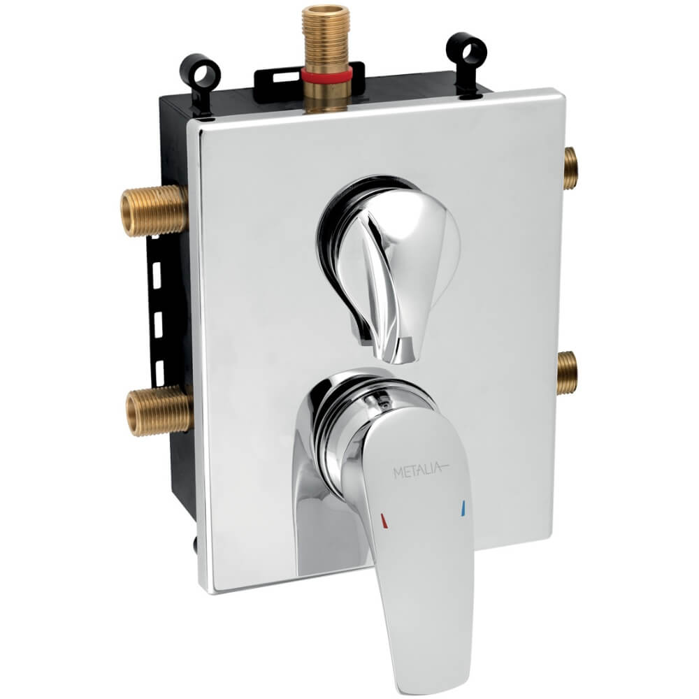 Podomítková baterie Metalia BOX57052RX,0 s boxem 3 vývody, chrom