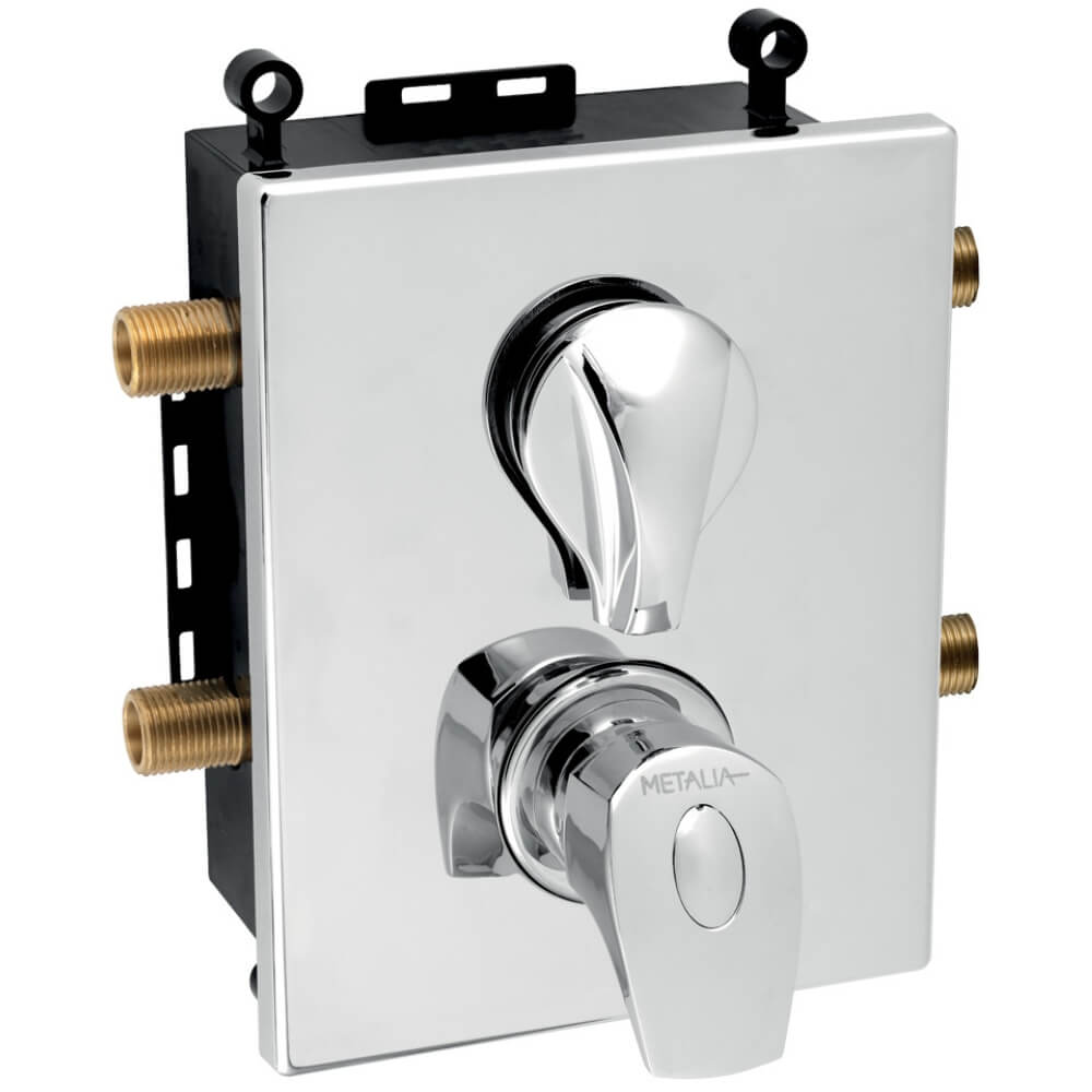 Podomítková termostatická baterie Metalia BOX57052RT,0 s boxem 2 vývody, chrom