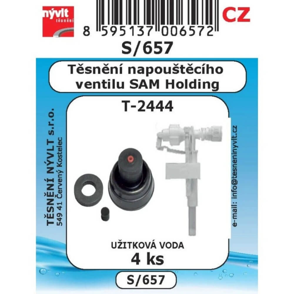 Těsnění pro napouštěcí ventil Myjava T-2444 sada 4 ks S/657