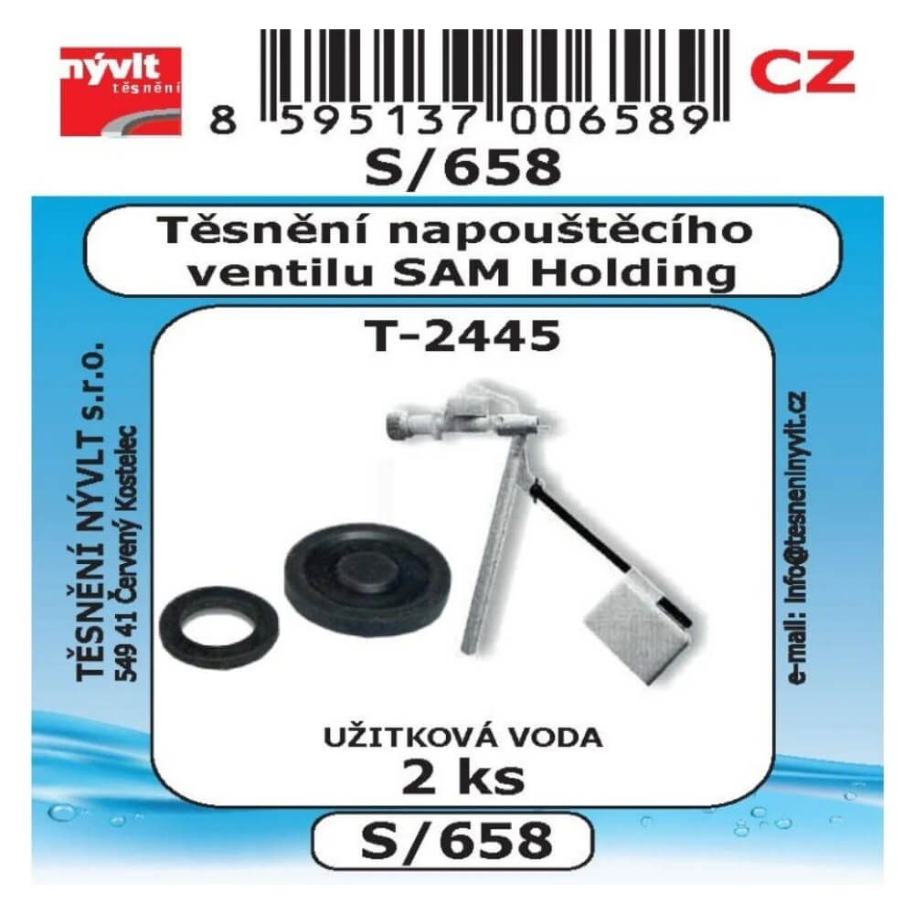 Těsnění pro napouštěcí ventil Myjava T-2445 sada 2 ks S/658