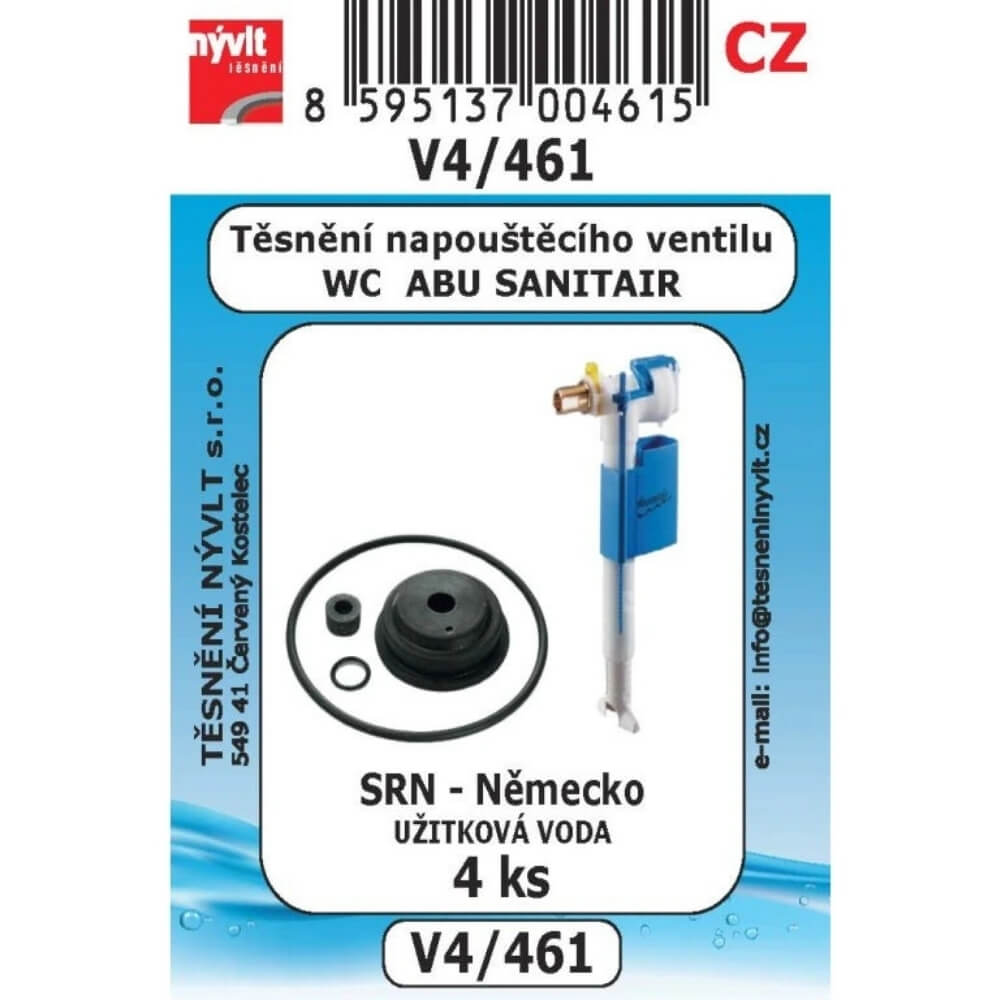 Těsnění napouštěcího ventilu ABU Sanitair sada 4 ks V4/461